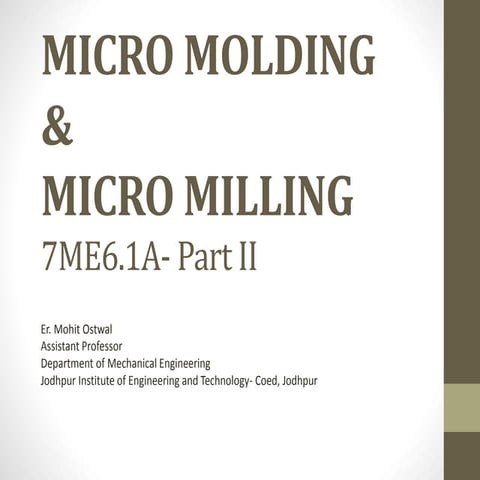 Micro molding milling | PPSX