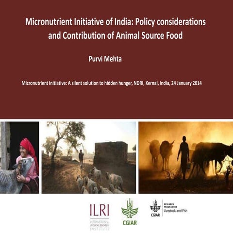 Micronutrient initiative of India: Policy considerations and contribution of ...