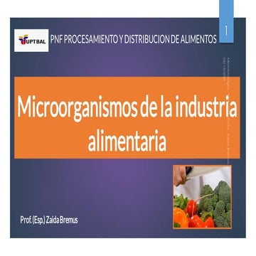 Microorganismos de la industria alimentaria | PDF