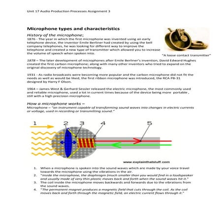 Microphone types and characteristics essay