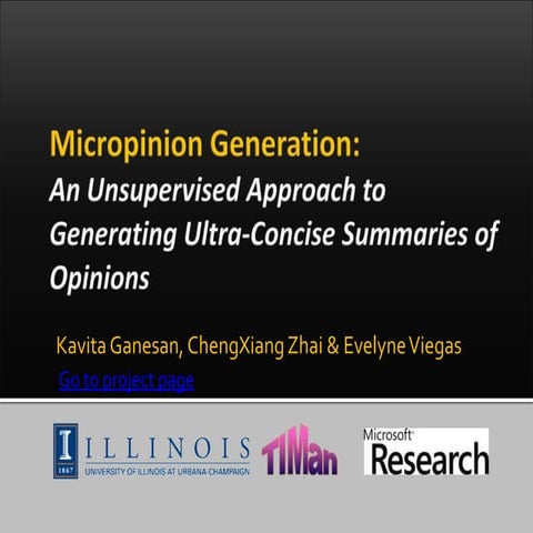 Micropinion Generation