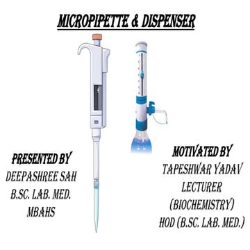 Micropipette & Dispenser - Instrumentation & automation