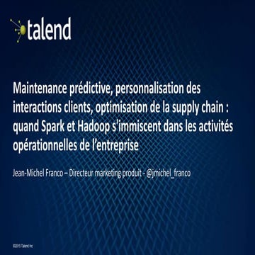  DATA FORUM MICROPOLE 2015 - Atelier Talend