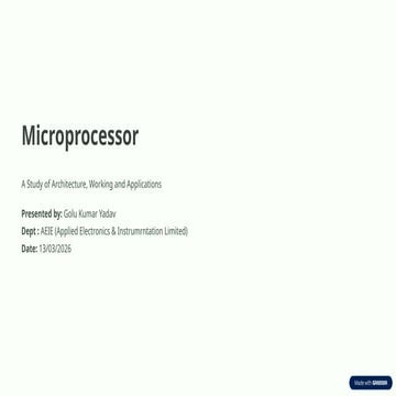 MICROPROCESSOR AND MICROCONTROLLER FOR SEMINAR POWERPOINT | PPTX
