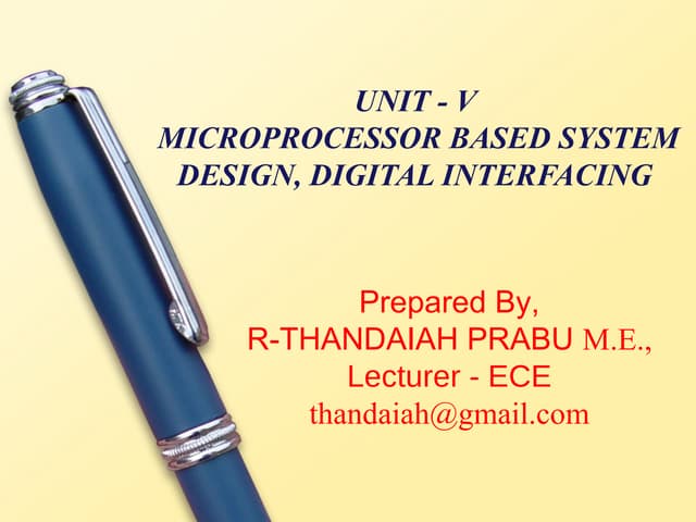 Microprocessor based system design