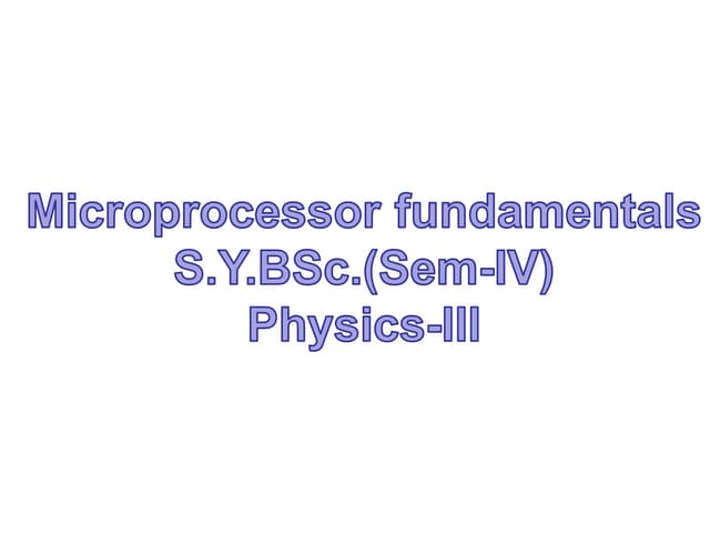Microprocessor fundamentals