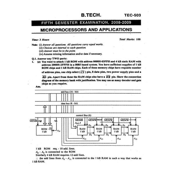 Microprocessor paper 4 with solutions