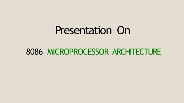 Microprocessor presentation