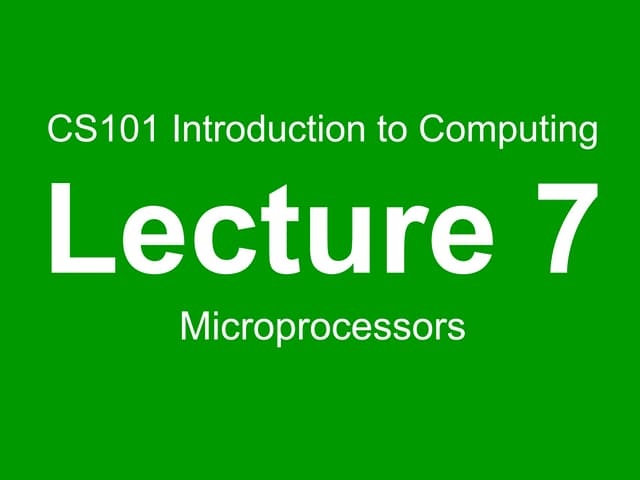 Microprocessors