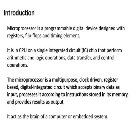 introduction to microprocessor and microcomputer | PPTX