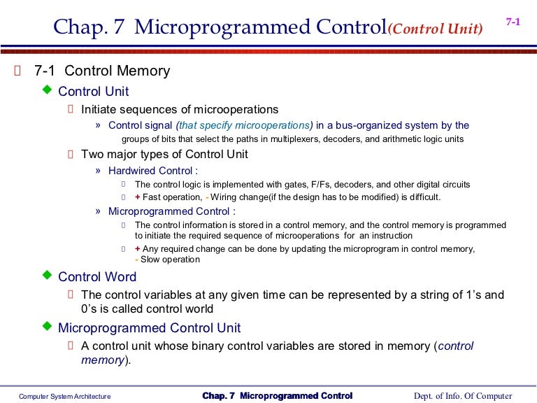 Microprogram Control