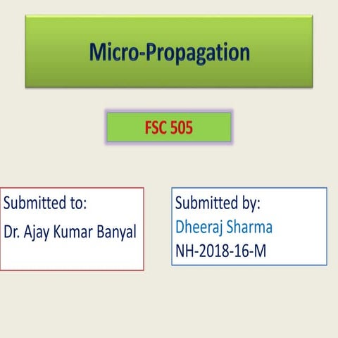 Micropropagation and commercial exploitation in horticulture crops