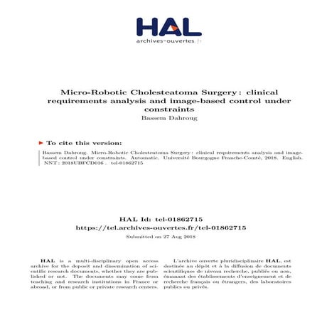 Micro robotic cholesteatoma surgery