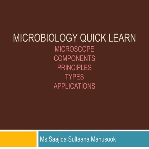Microbiology Quick Learn microscope