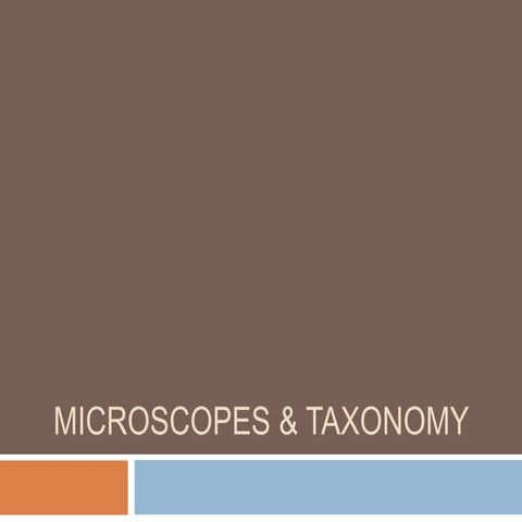Microscopes & Taxonomy