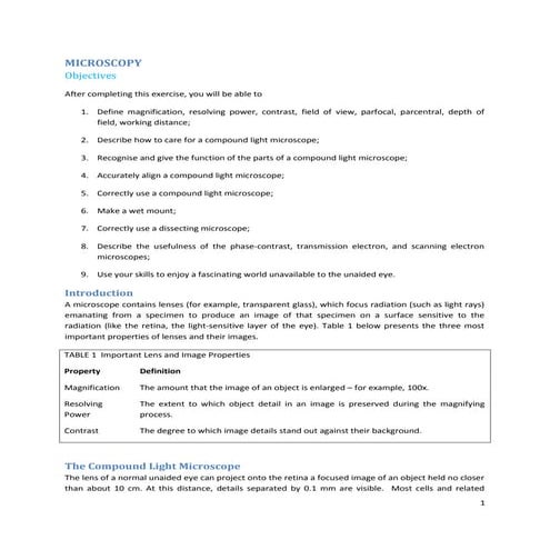 Microscopy 1 