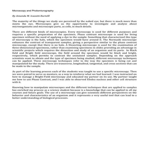 Microscopy and photomicrography | DOC