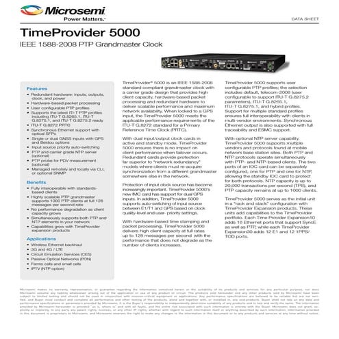 Microsemi tp5000 datasheet_vf | PDF
