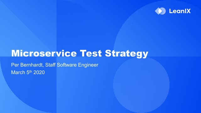 Microservice Test Strategy (@Bonn Code Meetup)