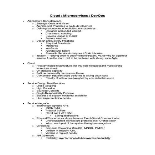 Ruminations on Cloud / Microservices / DevOps