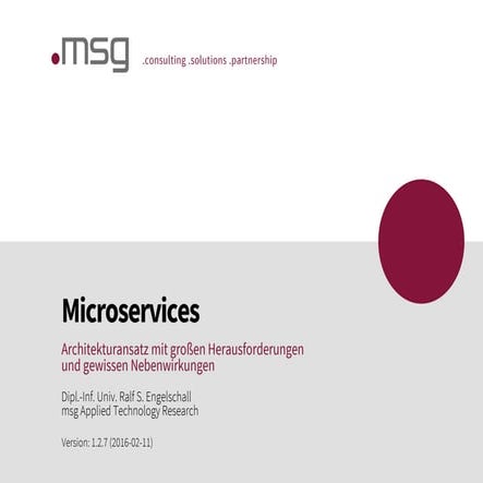 Microservices - Architekturansatz mit grossen Herausforderungen und gewissen ...