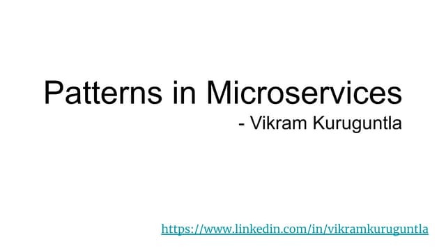 Microservices patterns