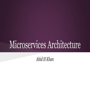 Microservices architecture | PPTX
