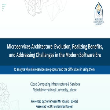 Microservices Architecture Evolution, Benefits, and Challenges. | PDF