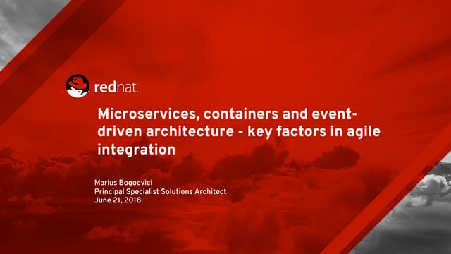 Microservices, containers and event driven architecture - key factors in agil...