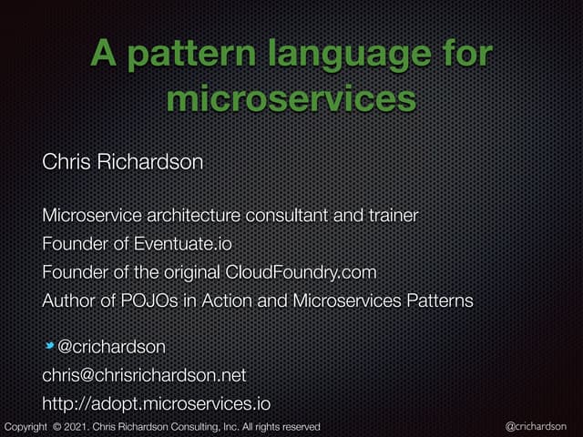 A pattern language for microservices - June 2021 