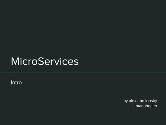 Emergent Microservices in Emergent Ecosystems | PPT