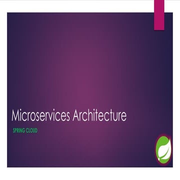 Microservices with Spring Cloud | PPT
