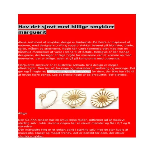 Hav det sjovt med billige smykker marguerit