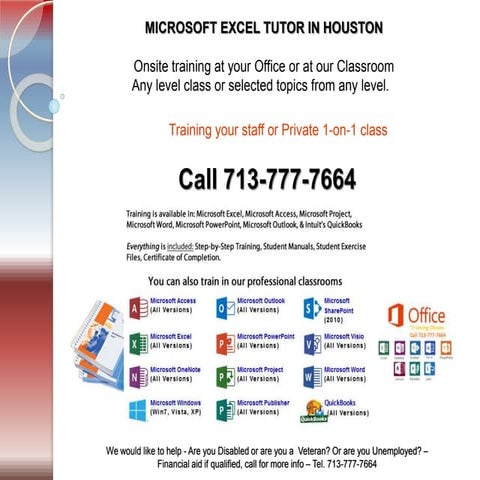 Microsoft Excel Tutor in Houston, Texas