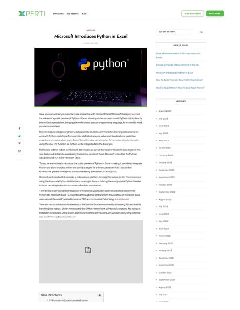 Microsoft Introduces Python in Excel