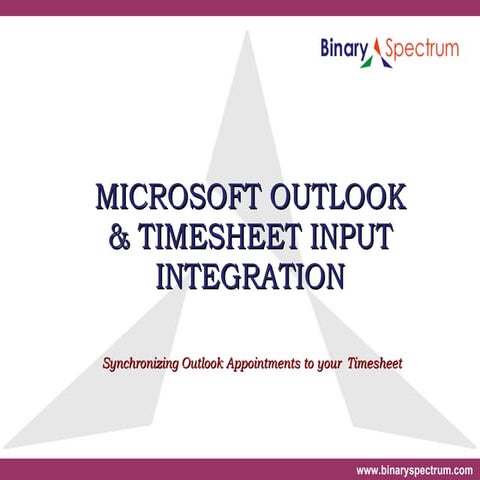 Microsoft Outlook Timesheet Integration