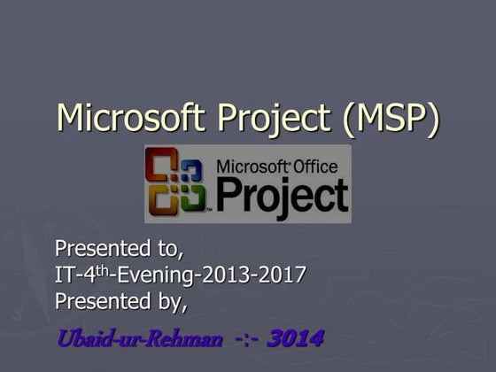 MS Project Presentation | PPT