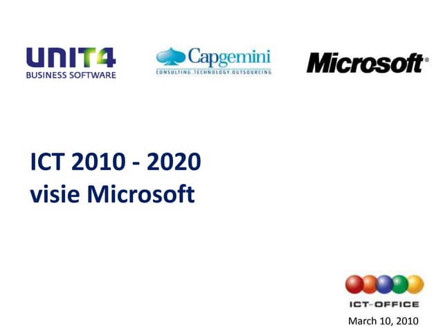 Microsoft | Unit4 | Capgemini - The Cloud Ecosystem 2010-2020