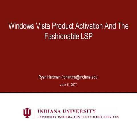 Microsoft Windows Vista  Application Licensing