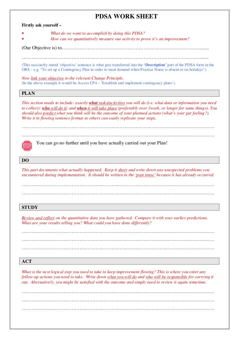 Worksheets Pdsa Worksheet