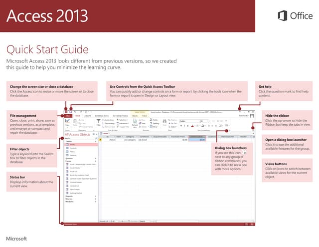 Quickstart Microsoft access 2013