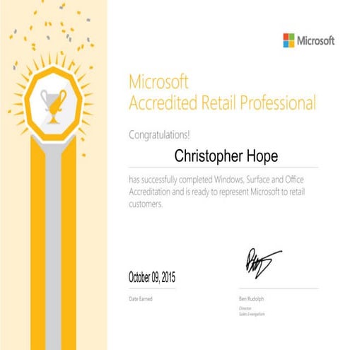 Microsoft Accredited RetailPprofessional