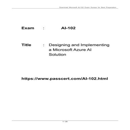 Microsoft AI-102 Azure AI Engineer Associate pdf 2025 | PDF