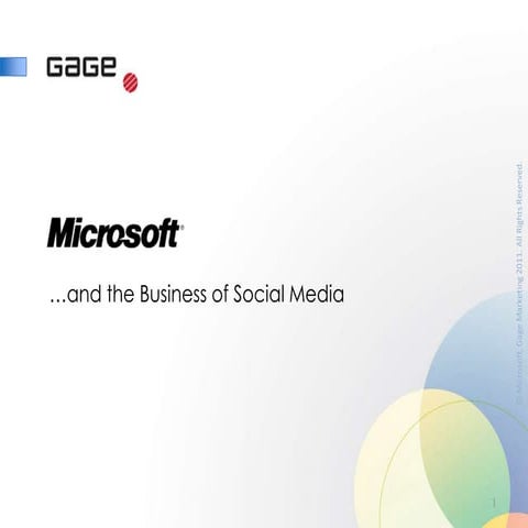 Microsoft and the Business of Social Media