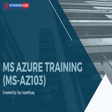 Microsoft Azure Administrator-AZ 103 training in Bangalore
