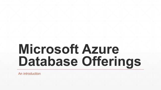 Microsoft azure database offerings