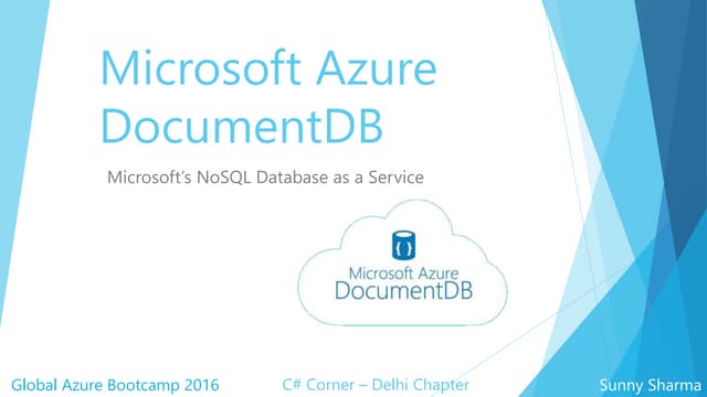 Microsoft Azure DocumentDB -  Global Azure Bootcamp 2016