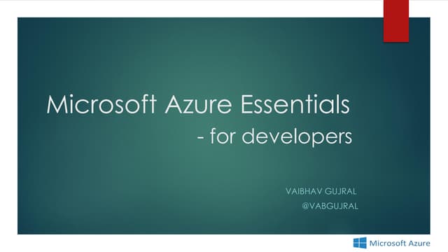 Microsoft Azure essentials