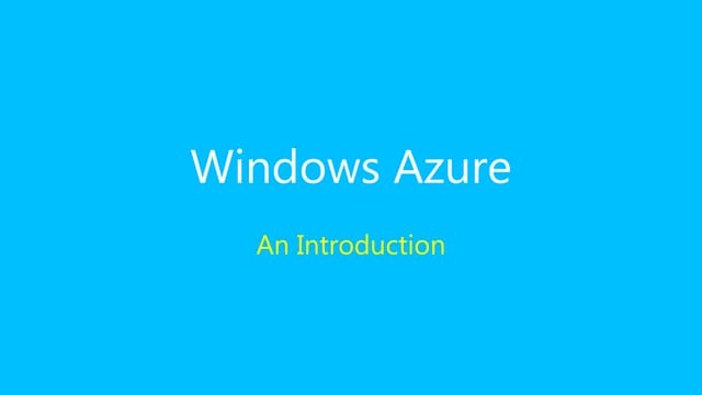 Microsoft Azure PPT 2020