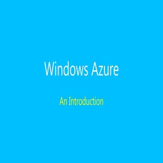 Azure Cloud PPT